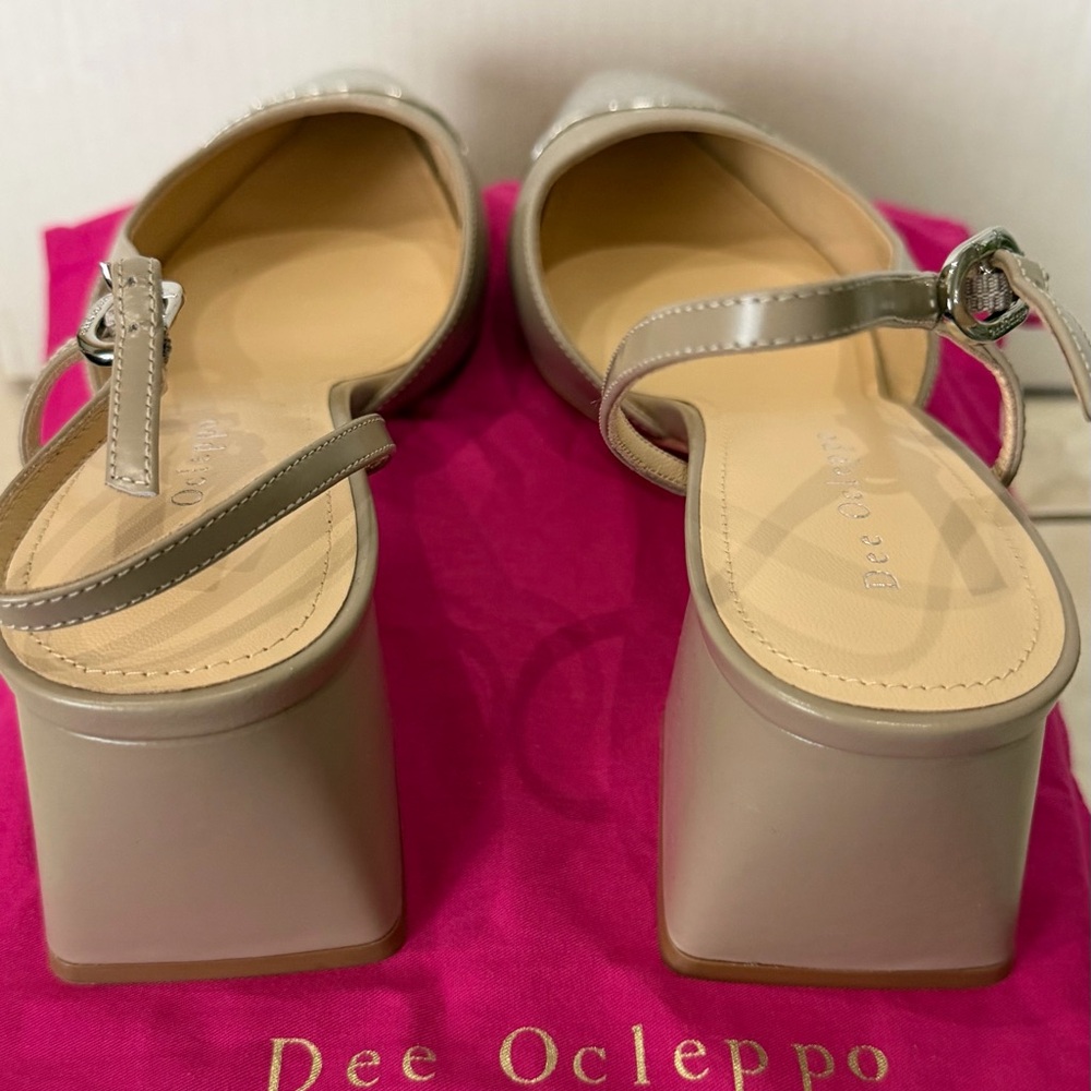 Elegant Beige and Silver Women's Slingback Heels - Picture 2 of 5